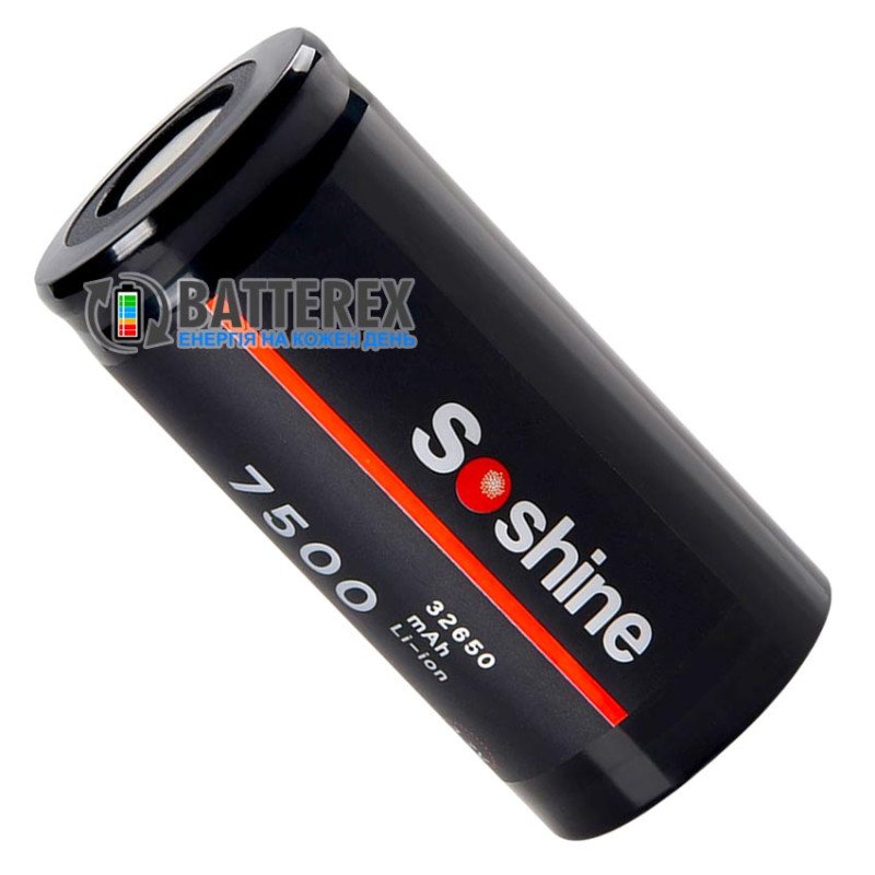 Аккумулятор Li-ion 32650 D Soshine 7500mah 3.7V 18A без защиты