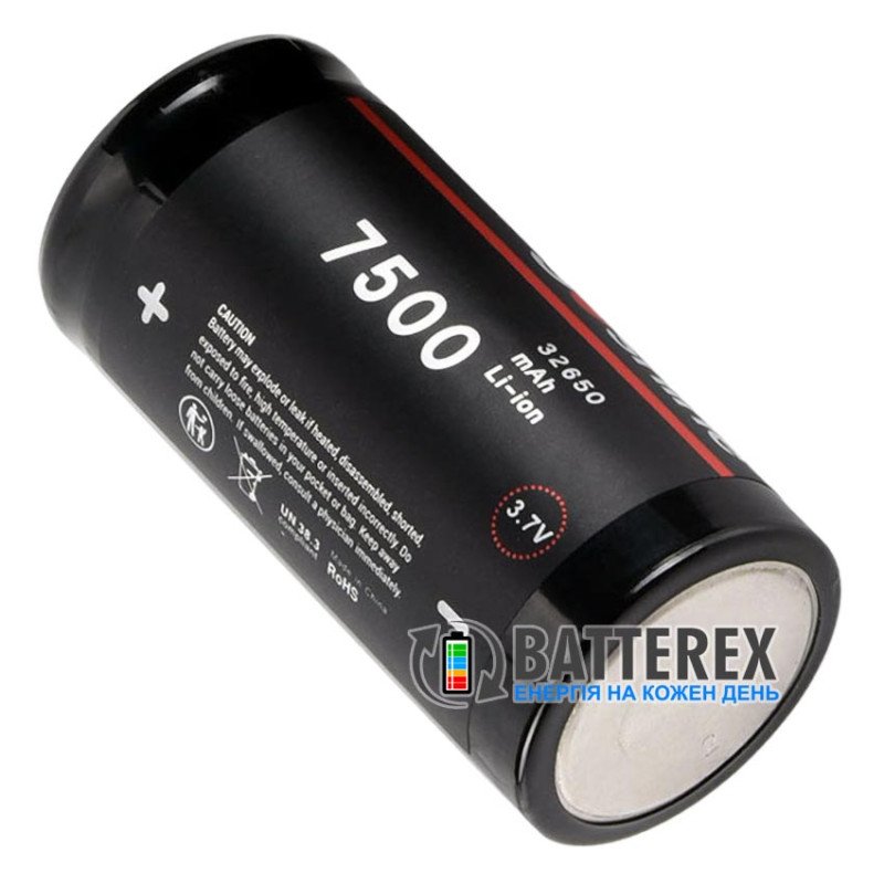 Аккумулятор Li-ion 32650 D Soshine 7500mah 3.7V 18A без защиты