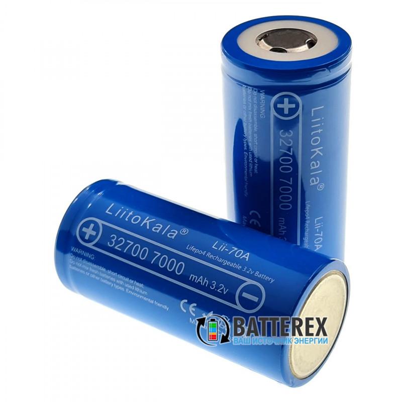 Аккумулятор LiFePO4 32700 Liitokala Lii-70A 7000mah 3.2V 30A