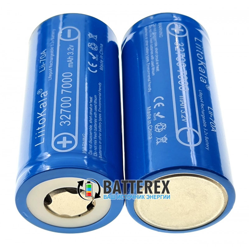 Аккумулятор LiFePO4 32700 Liitokala Lii-70A 7000mah 3.2V 30A