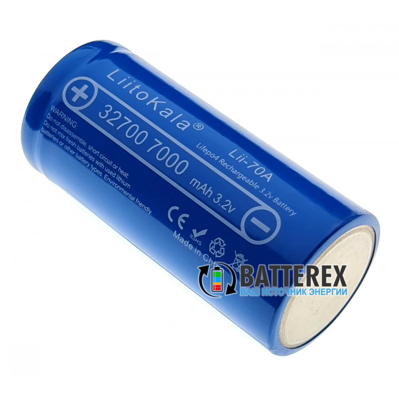 Аккумулятор LiFePO4 32700 Liitokala Lii-70A 7000mah 3.2V 30A