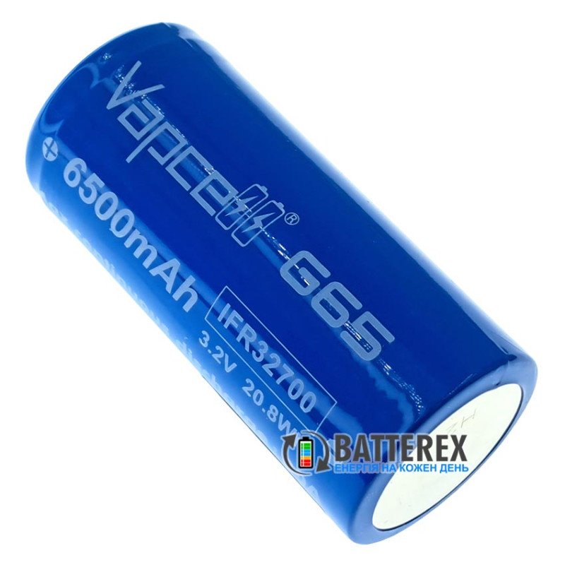 Акумулятор LiFePO4 32700 Vapcell G65 6500mah 3.2V 30A високотоковий