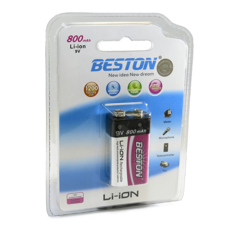 Аккумулятор литиевый Крона Li-Ion Beston 9V 800mah