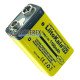 Акумулятор Крона Li-Po Liitokala 9V 1100mah, вбудована зарядка від USB Type-C, постійна стабільна напруга 9V, ціна за 1 шт.