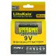 Акумулятор Крона Li-Po Liitokala 9V 1100mah, вбудована зарядка від USB Type-C, постійна стабільна напруга 9V, ціна за 1 шт.