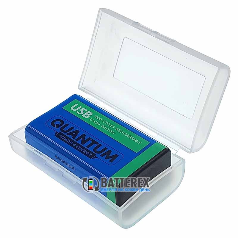 USB аккумулятор Крона Li-Ion Quantum 9V 600mah с портом Type-C для зарядки + бокс для хранения