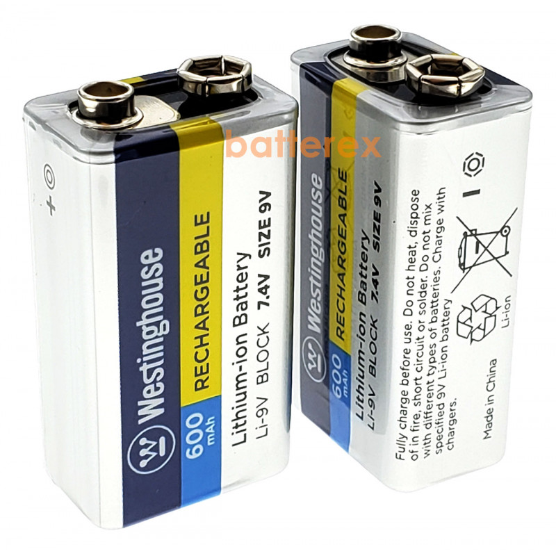 4 аккумулятора Крона Li-ion Westinghouse 9V 600 mah и зарядное устройство Westinghouse WBC-012-DB - комплект со скидкой
