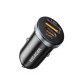 Автомобильний USB зарядний пристрій ESSAGER 30W (ES-SS12) Black на 2 порти USB+Type-C зі швидкою зарядкою