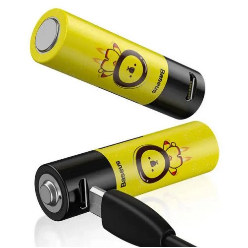 AA Li-ion Baseus 2880mWh 1920mah 1.5V Protected micro USB - комплект 4 аккумулятора и зарядный кабель
