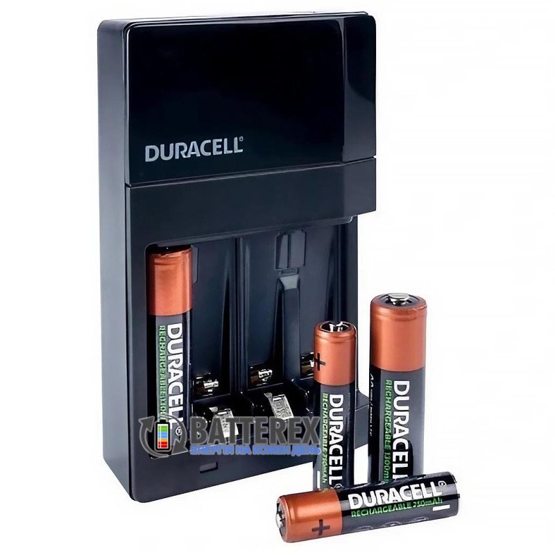 Фирменный комплект: зарядное устройство Duracell CEF14 и аккумуляторы 2 AA Duracell 1300mah + 2 AAA Duracell 750mah