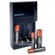 Фирменный комплект: зарядное устройство Duracell CEF14 и аккумуляторы 2 AA Duracell 1300mah + 2 AAA Duracell 750mah