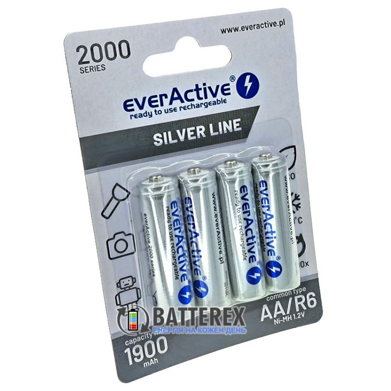 АА акумулятори EverActive 2000 mah Silver Line - 4 шт. у блістері