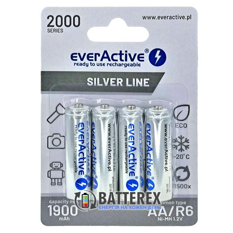 АА акумулятори EverActive 2000 mah Silver Line - 4 шт. у блістері