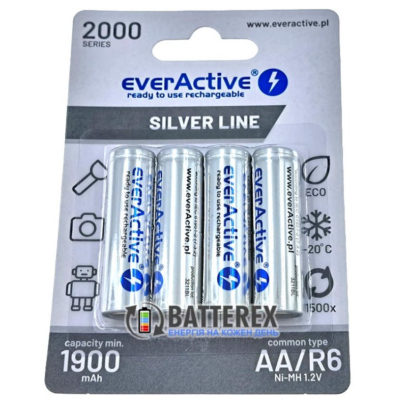 АА акумулятори EverActive 2000 mah Silver Line - 4 шт. у блістері