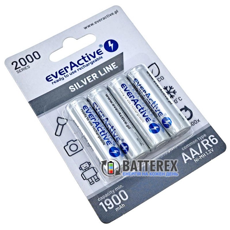 АА акумулятори EverActive 2000 mah Silver Line - 4 шт. у блістері