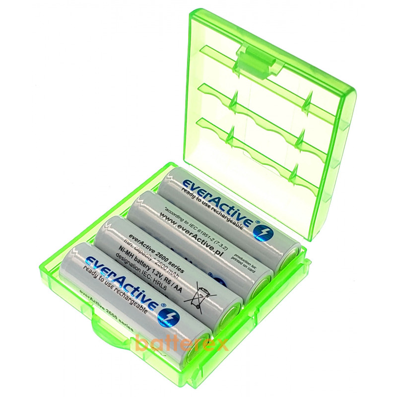 Пальчикові АА акумулятори EverActive 2600 mah - 4 шт. у пластиковому боксі