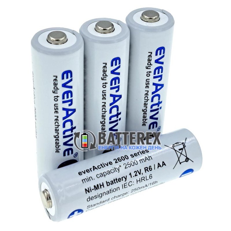 Пальчикові АА акумулятори EverActive 2600 mah поштучно від 1 шт