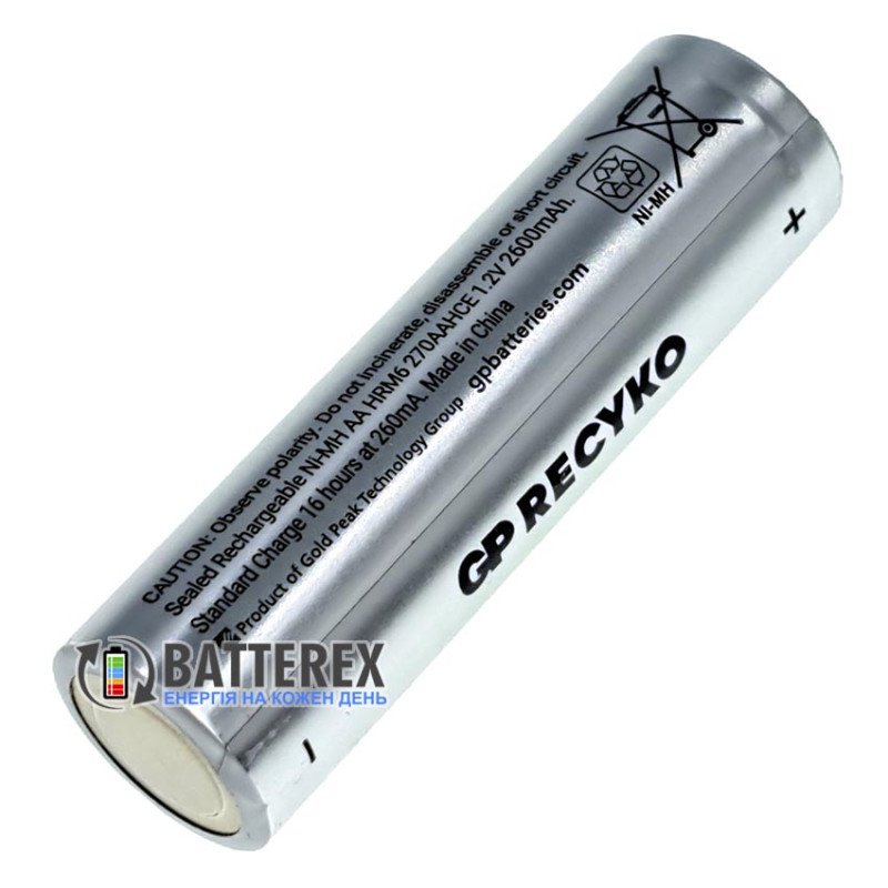 Пальчикові АА акумулятори GP Recyko Eco 2600mah 1.2V 7.8A високотоковий із низьким саморозрядом, поштучно від 1 шт.