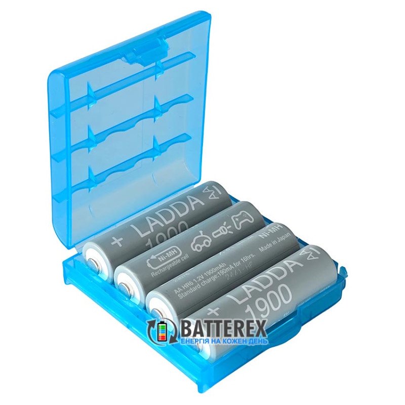Пальчикові AA акумулятори IKEA LADDA 1900mah Made in Japan (елемент Panasonic Eneloop в етикетці IKEA), упаковка 4 шт. в пластиковому боксі