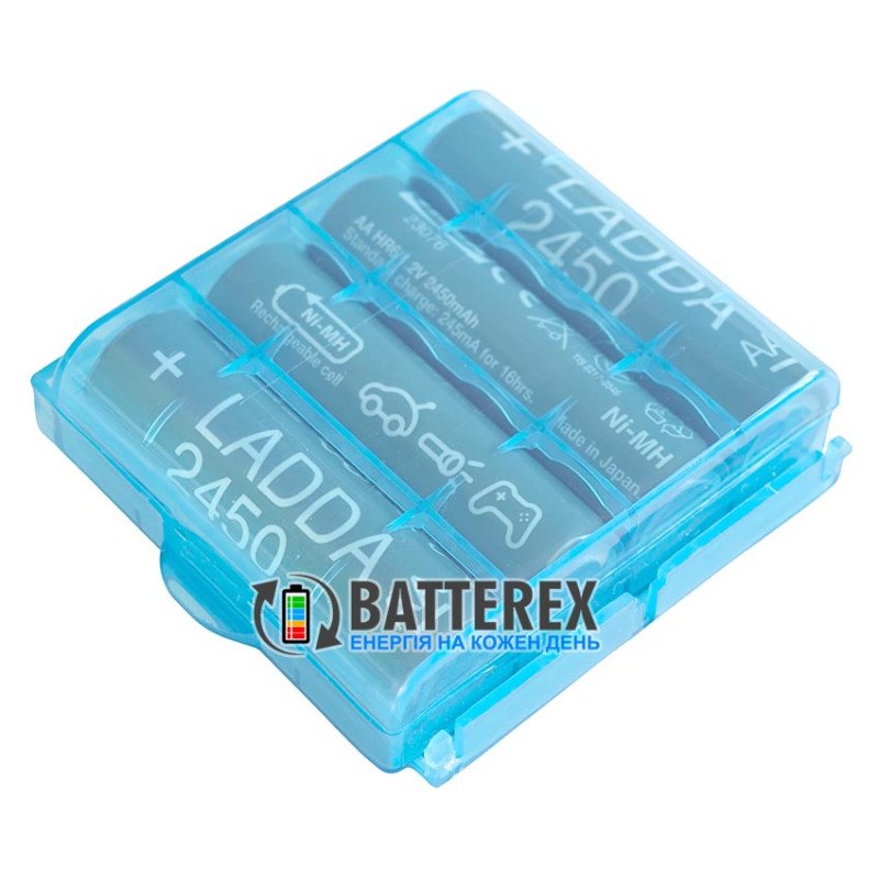 Пальчикові AA акумулятори IKEA LADDA 2450mah Made in Japan, упаковка 4 шт. в пластиковому боксі, оригінал Японія