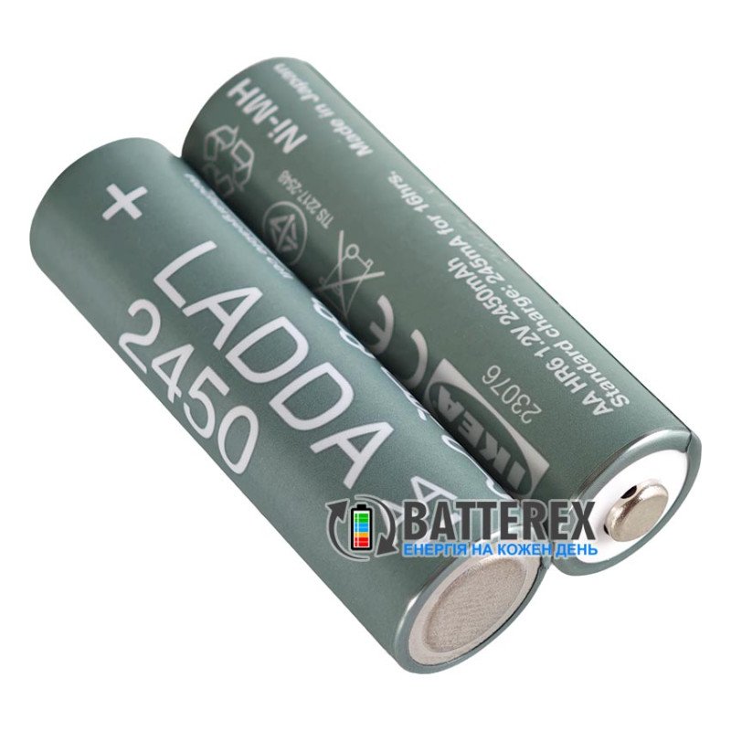 Пальчикові AA акумулятори IKEA LADDA 2450mah Made in Japan (елемент Panasonic Eneloop Pro в етикетці IKEA), поштучно от 1 шт.