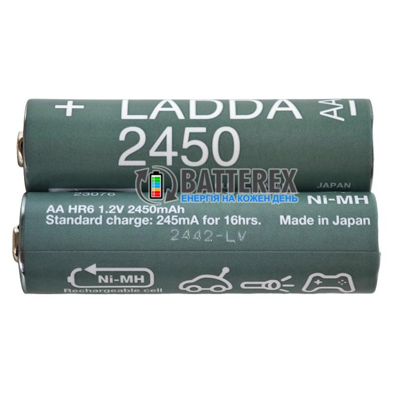 Пальчикові AA акумулятори IKEA LADDA 2450mah Made in Japan (елемент Panasonic Eneloop Pro в етикетці IKEA), поштучно от 1 шт.