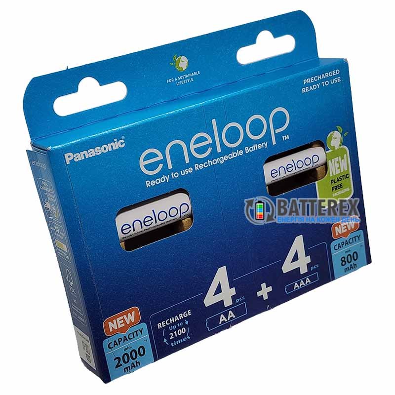 Набір акумуляторів Panasonic Eneloop BK-KJMCDE44E - 4 AA 2000 mah та 4 AAA 800 mah - оригінальна упаковка EcoBox