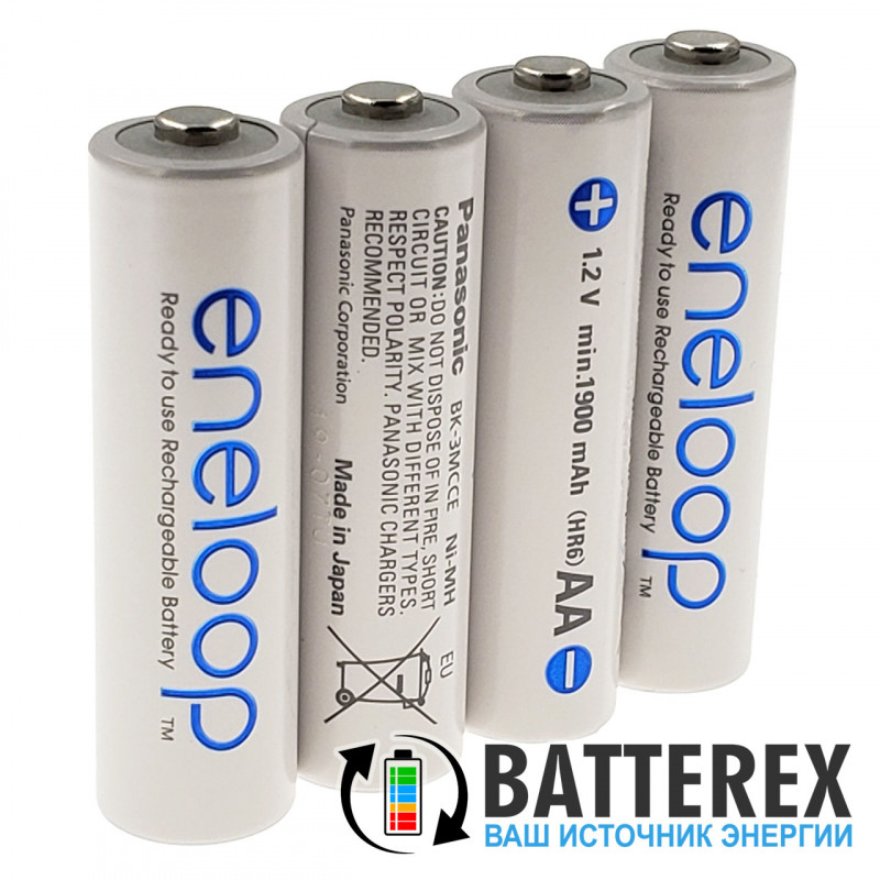 8 акумуляторів AA Panasonic Eneloop 2000 mah BK-3MCDE/8HH в картонній еко-упаковці EcoBox 2023-2024