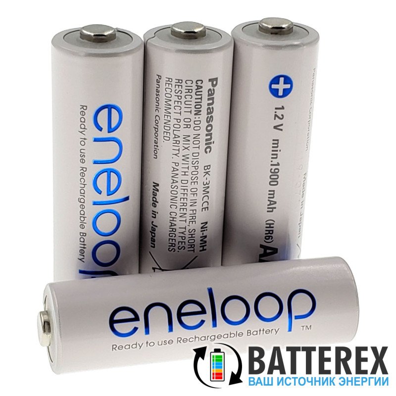 8 акумуляторів AA Panasonic Eneloop 2000 mah BK-3MCDE/8HH в картонній еко-упаковці EcoBox 2023-2024