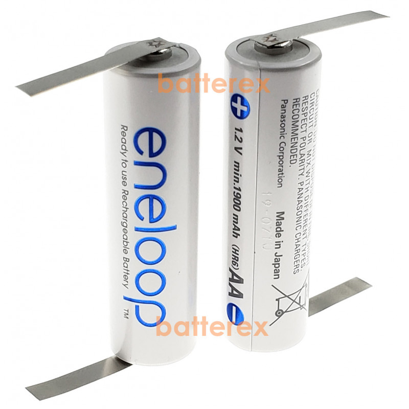 Акумулятори AA Panasonic Eneloop 2000 mah BK-3MCDE із виводами під пайку