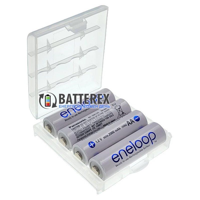 AA аккумуляторы Panasonic Eneloop 2000 mah BK-3MCDE - 4 шт. в пластиковом боксе