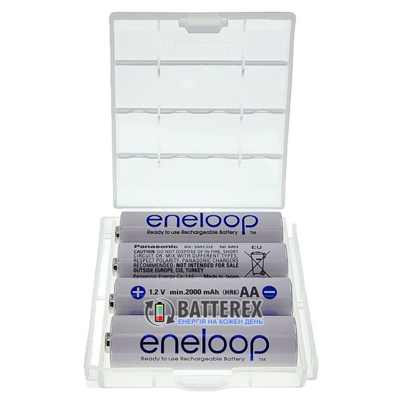 AA аккумуляторы Panasonic Eneloop 2000 mah BK-3MCDE - 4 шт. в пластиковом боксе