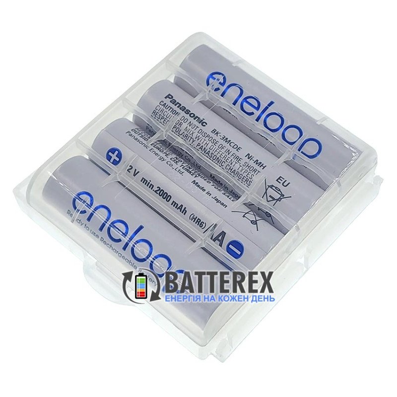 AA аккумуляторы Panasonic Eneloop 2000 mah BK-3MCDE - 4 шт. в пластиковом боксе