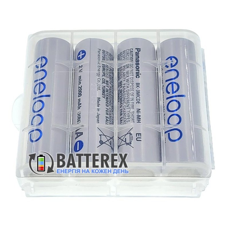 AA аккумуляторы Panasonic Eneloop 2000 mah BK-3MCDE - 4 шт. в пластиковом боксе