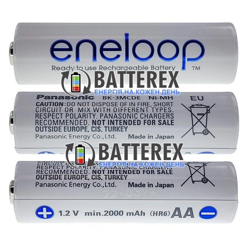 AA аккумуляторы Panasonic Eneloop 2000 mah новой серии BK-3MCDE поштучно от 1 шт.