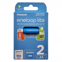 AA Panasonic Eneloop Lite 1000mah BK-3LCCE/2BE EcoBox - 2 шт в картонной эко-упаковке - 2021 год