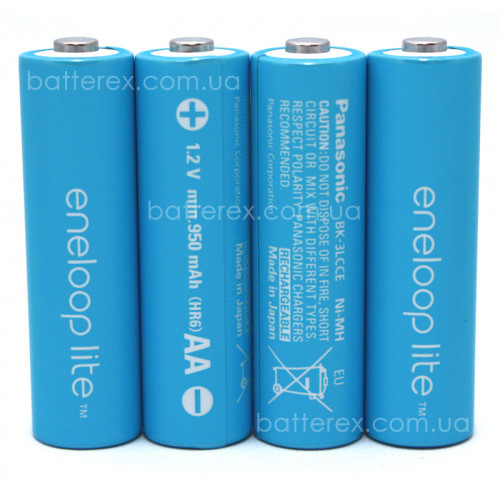 AA Panasonic Eneloop Lite 1000 mah BK-3LCCE - 4 шт. в пластиковом боксе