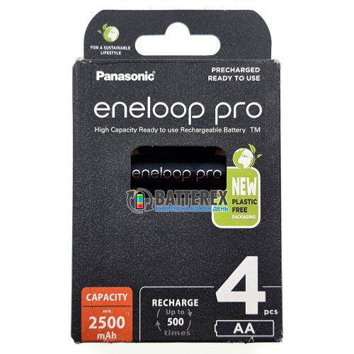 AA Panasonic Eneloop Pro 2600 mah BK-3HCDE/4BE EcoBox - 4 шт в картонной эко-упаковке