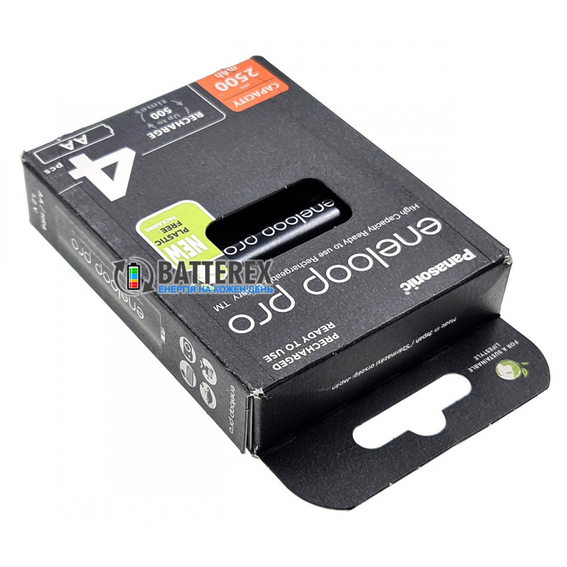 Аккумуляторы AA Panasonic Eneloop Pro 2600 mah BK-3HCDE/4BE EcoBox - 4 шт. в картонной экологичной упаковке - Оригинал-Япония