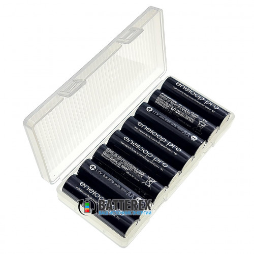 AA Panasonic Eneloop Pro 2600mah BK-3HCDE - 8 шт. в пластиковом боксе 