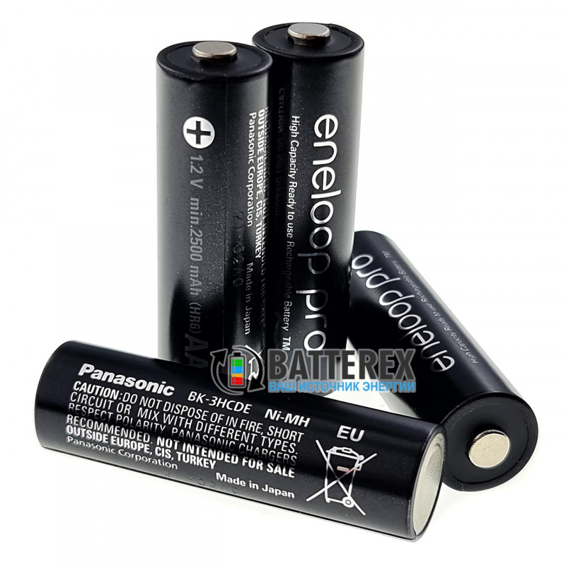 Аккумуляторы AA Panasonic Eneloop Pro 2600 mah BK-3HCDE (min. 2500mah) - 8 шт в пластиковом боксе