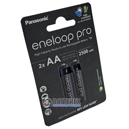 AA Panasonic Eneloop Pro 2600 mah BK-3HCDE/2CP EcoBox - 2 шт в картонной эко-упаковке