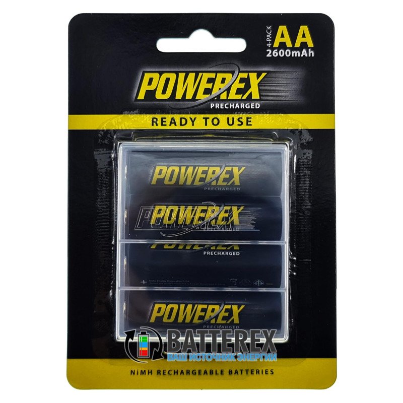 Пальчиковые АА аккумуляторы Powerex Precharged 2600 mah - 4 шт. в блистере
