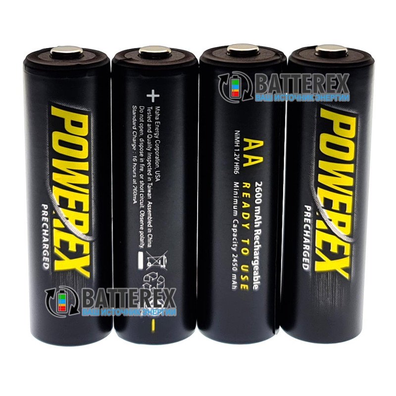 Пальчиковые АА аккумуляторы Powerex Precharged 2600 mah - 4 шт. в блистере