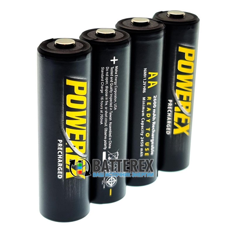 Пальчиковые АА аккумуляторы Powerex Precharged 2600 mah поштучно от 1 шт.