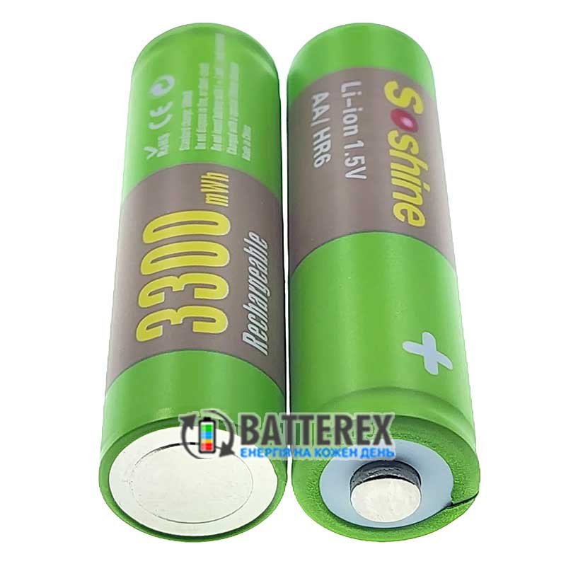 Літієвий АА акумулятор 1.5V Soshine 3300mWh - поштучно від 1 шт.