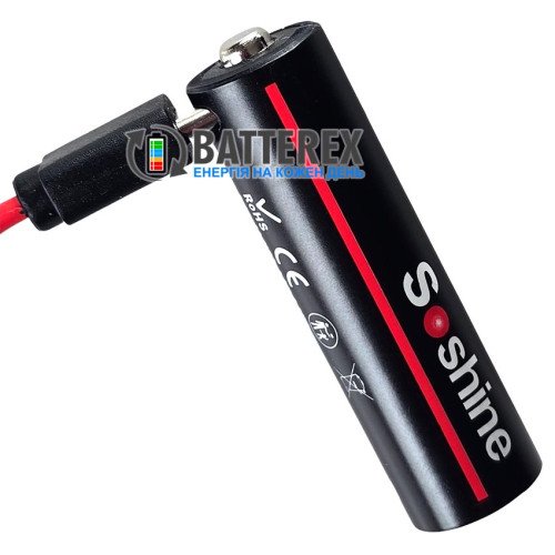 AA Li-ion Soshine 4200mWh 2700mAh 1.5V Protected USB Type-C - AA Li-ion аккумулятор с защитой и зарядкой от USB Type-C