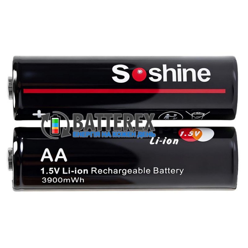 Аккумулятор АА литий-ионный 1.5V Soshine 3900mWh 2590mAh поштучно от 1 шт.
