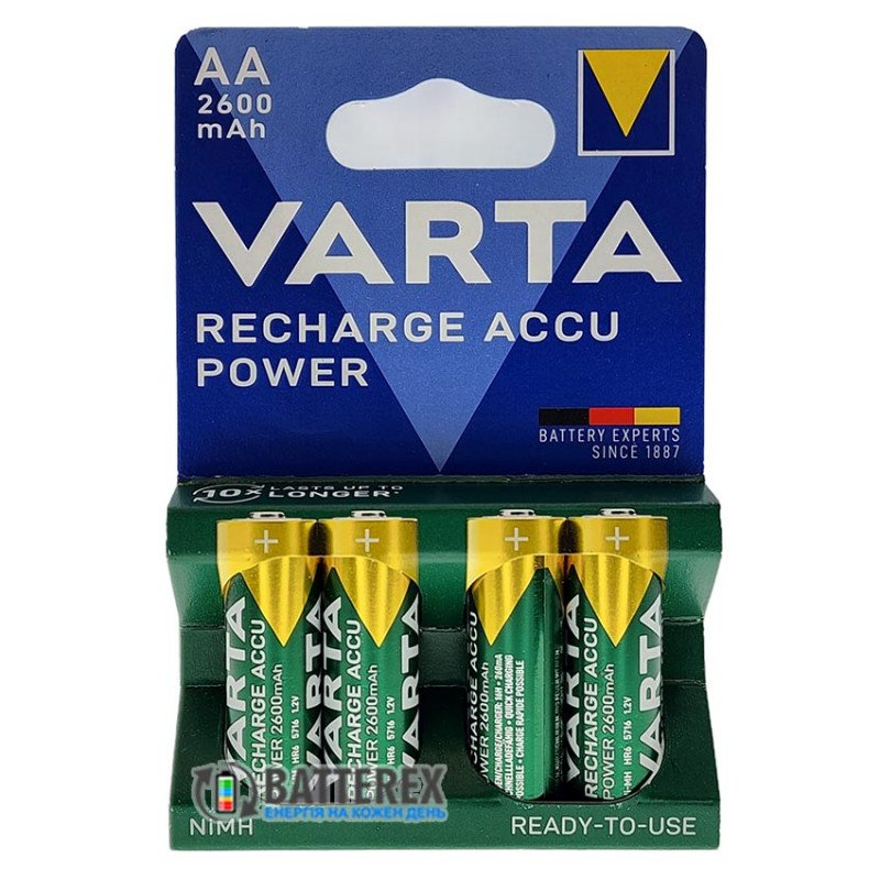 Акумулятори AA Varta 2600 mah Ready-to-Use, оригінальний блістер 4 шт., Німеччина
