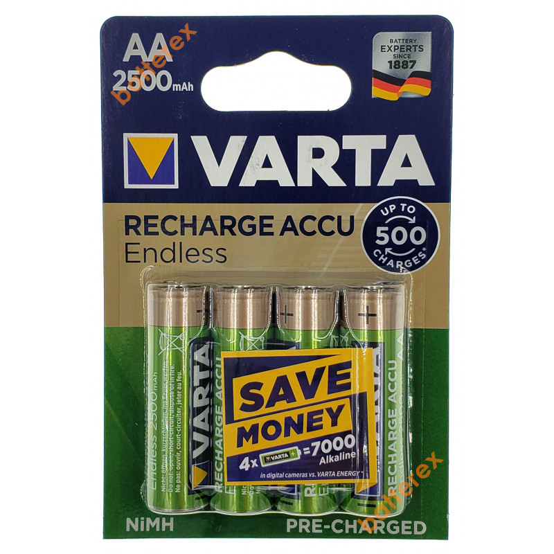 Аккумуляторы AA Varta Endless 2500 mah (4 шт. в блистере)